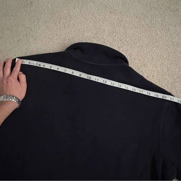 Vintage 1990s Polo by Ralph Lauren Classic 1/4 Zip Cotton Knit Navy Blue Shirt - Picture 11 of 12